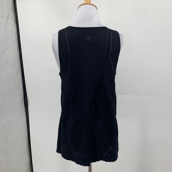 Athleta Tank Top Womens S Small Black Foothill Seamless Crew Neck Split Back - Picture 6 of 12